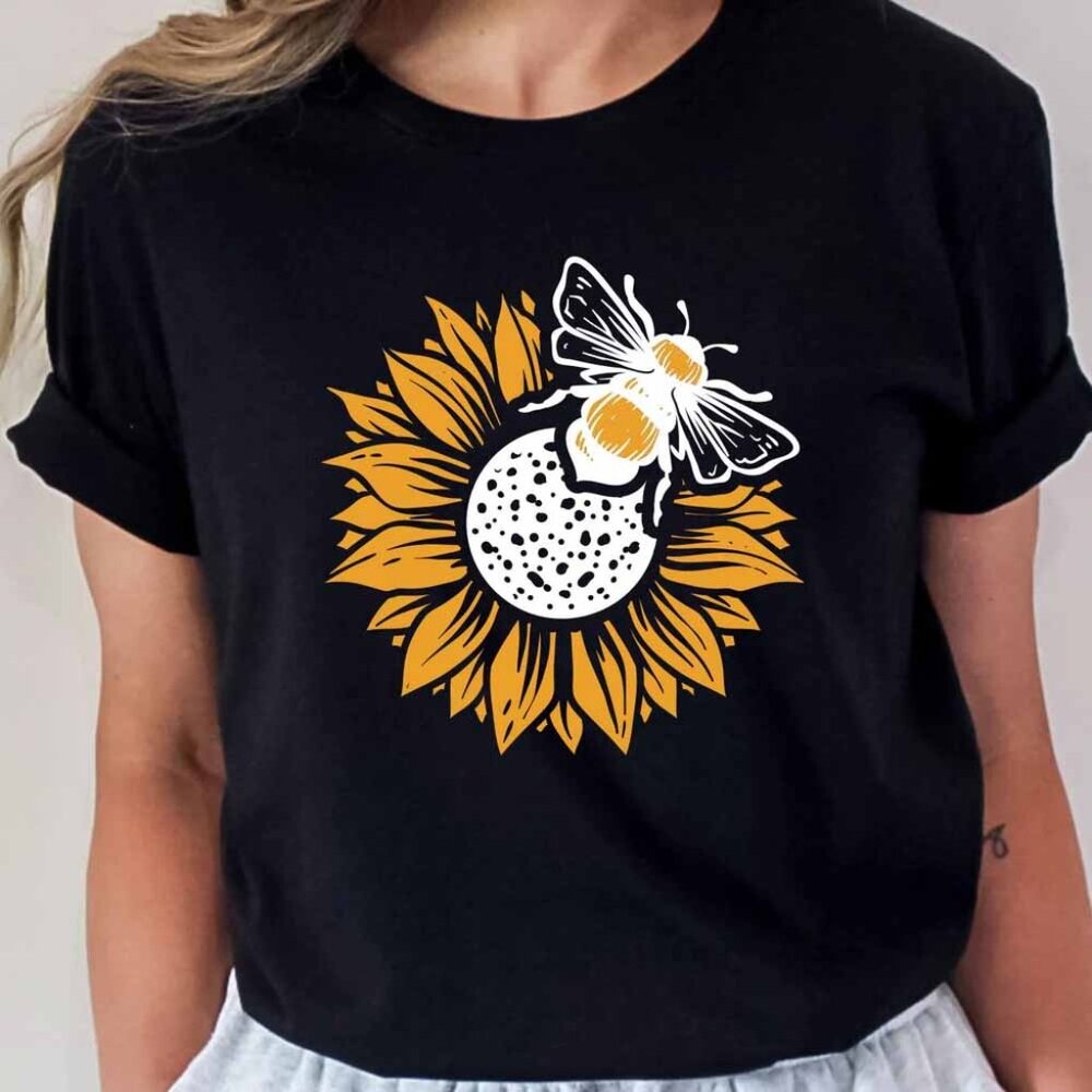 Sunflower Shirt, Plant Lover Shirt, Bumble Bee Shirt, Bee T shirts